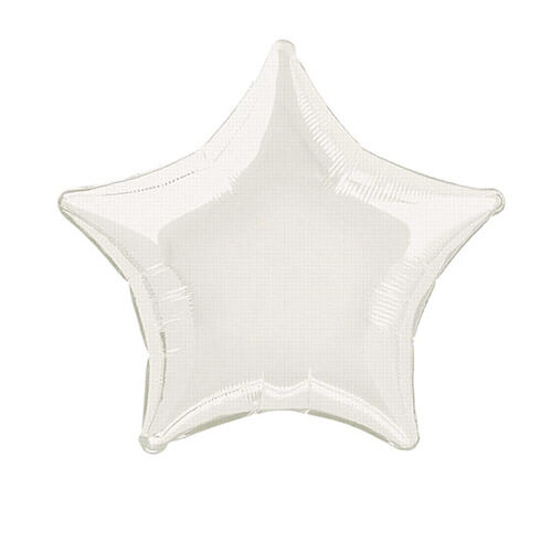 Party Balloon 18" Metallic White Star Foil Balloon S15