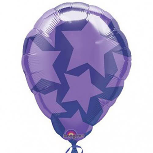 Party Balloon 18"Purple Stars Perfect Foil Balloon S30