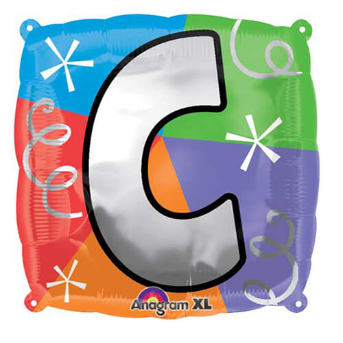 Party Balloon  Letter (C) Quad Foil Balloon 18"
