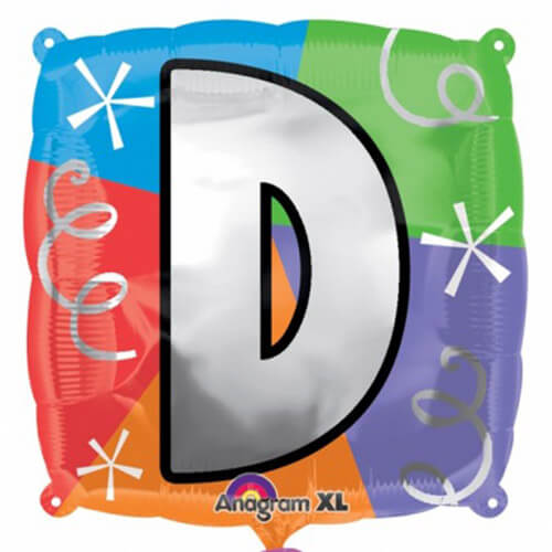 Party Balloon  Letter (D) Quad Foil Balloon 18"