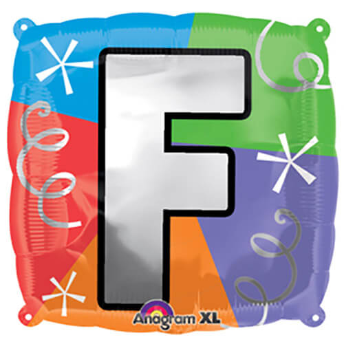 Party Balloon  Letter (F )Quad Foil Balloon 18" 