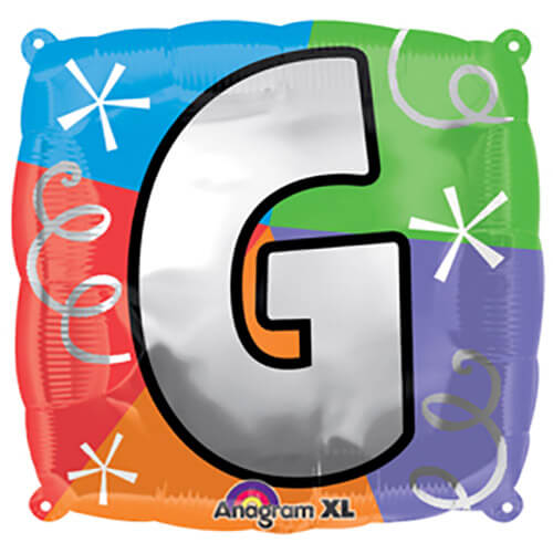 Party Balloon  Letter (G) Quad Foil Balloon 18"