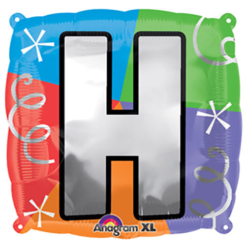 Party Balloon  Letter (H) Quad Foil Balloon 18"