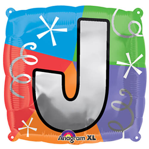 Party Balloon  Letter (J) Quad Foil Balloon 18"