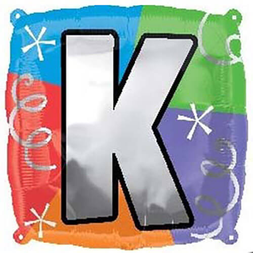 Party Balloon  Letter (K) Quad Foil Balloon 18"