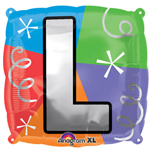 Party Balloon  Letter (L) Quad Foil Balloon 18"