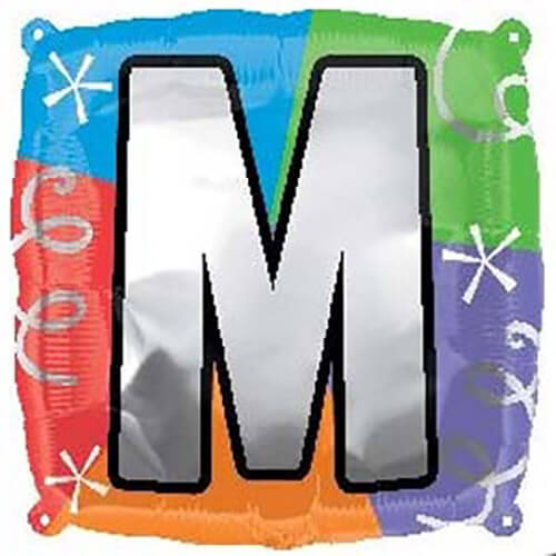 Party Balloon Letter (M) Quad Foil Balloon 18"
