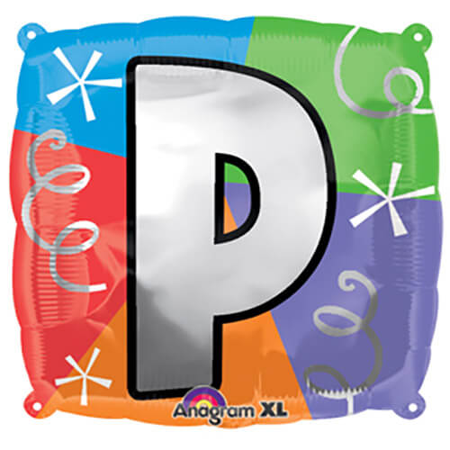 Party Balloon  Letter (P) Quad Foil Balloon 18"