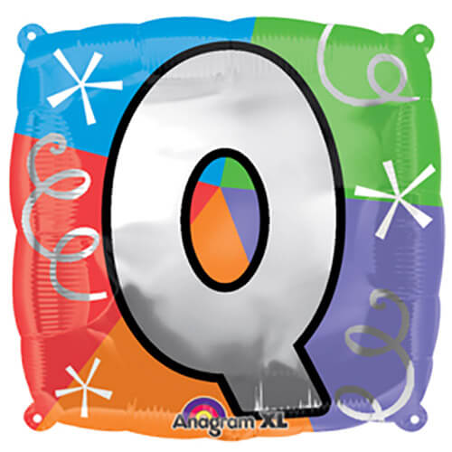 Party Balloon  Letter (Q) Quad Foil Balloon 18"