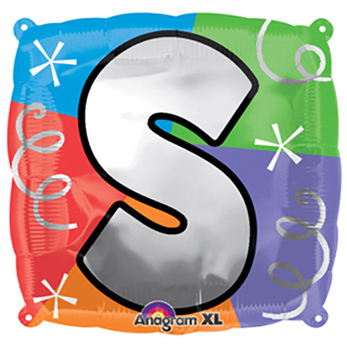 Party Balloon Letter (S) Quad Foil Balloon 18"