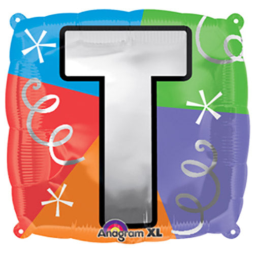 Party Balloon  Letter (T )Quad Foil Balloon 18"