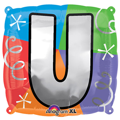 Party Balloon  Letter (U )Quad Foil Balloon 18"