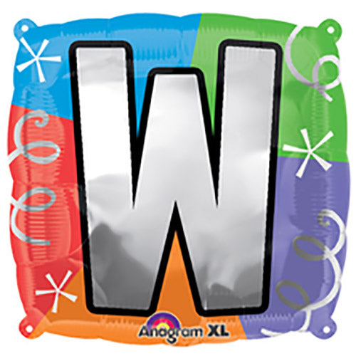 Party Balloon  Letter (W) Quad Foil Balloon 18"