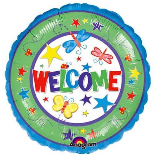 Party Balloon 18" Welcome Stars &amp; Butterflies Foil Balloon