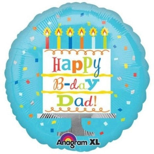 Party Balloon 18" Happy Birthday Dad Cake Foil Balloon