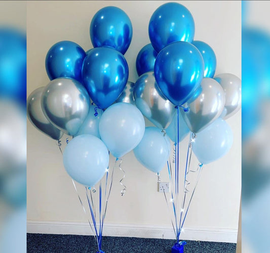 Blue And Silver Theme Balloon Bouquet