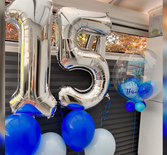 15th Birthday Personalized Bubble Balloon Bouquet