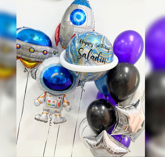 Astronaut Theme Rocket Ship Balloon Bouquet