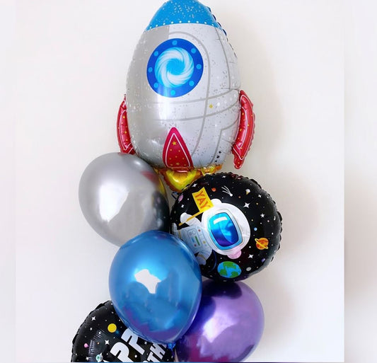 Space Theme Rocket Ship Balloon Bouquet