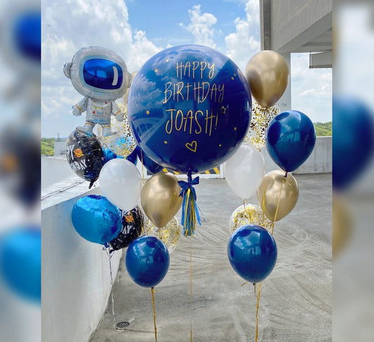 Personalised Latex Astronaut Birthday Balloon Bouquet