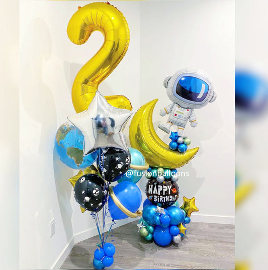 2nd Birthday Astronaut Balloon Bouquet