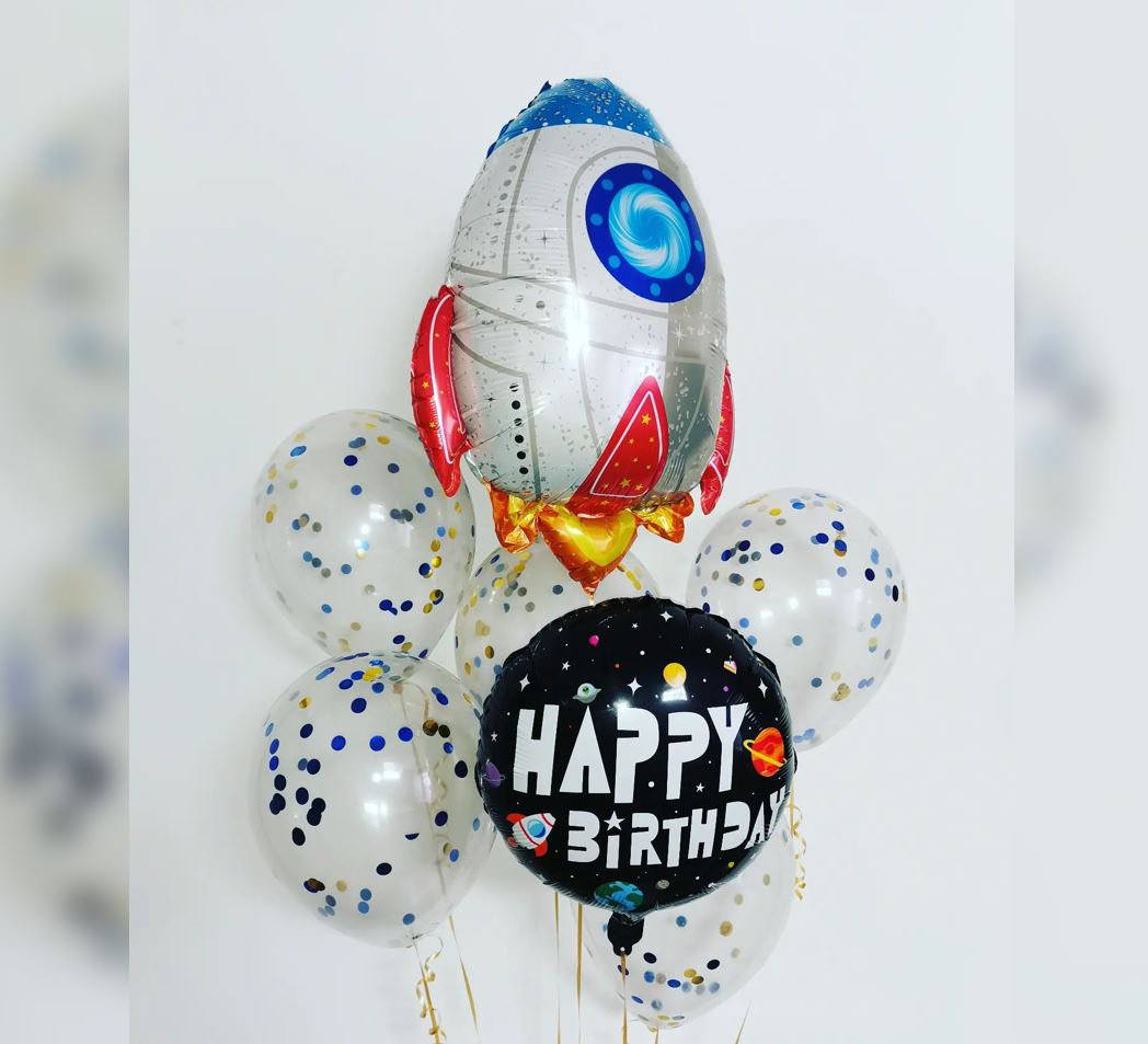 Astronaut Birthday Rocket Ship Balloon Bouquet