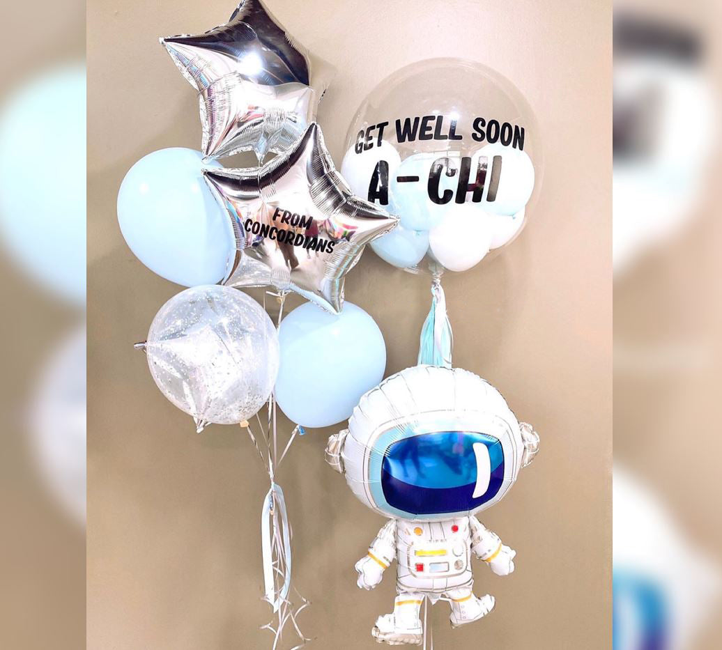 Astronaut Theme Get Well Soon Balloon Bouquet
