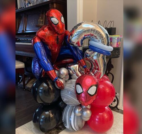 3 Number Spiderman Supershape Foil Balloon Bouquet