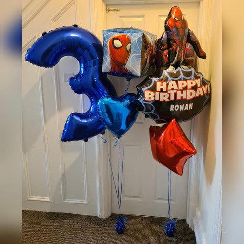 3 Number Happy Birthday Spiderman Balloon Bouquet