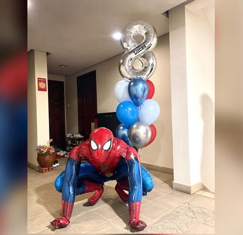 8 Number Supershape Spiderman Supershape Latex Balloon  Bouquet