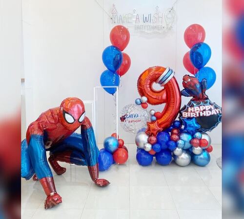 9 Number Spiderman Happy Birthday Balloon Bouquet