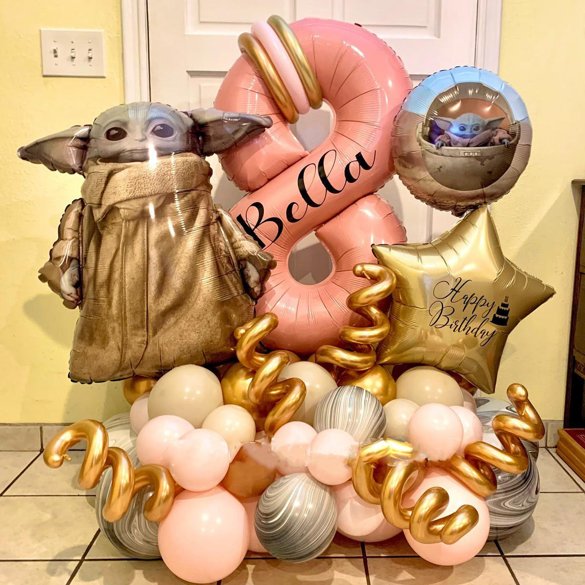8th HBD Star War The Child Balloon Bouquet