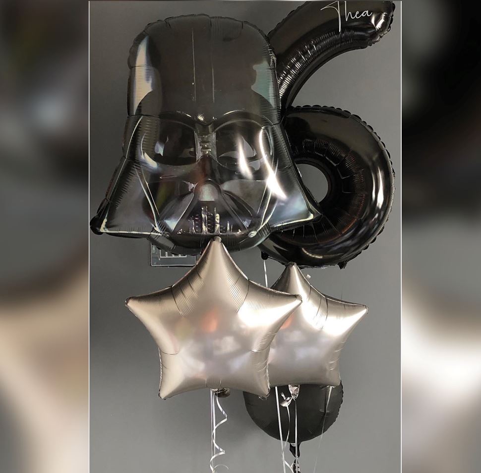 6th HBD Vader Star War Helmet Balloon Bouquet