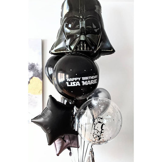 HBD Darth Veder Star War Helmet Balloon Bouquet