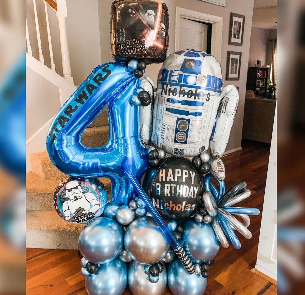 4th HBD R2D2 Cluster Balloon Bouquet