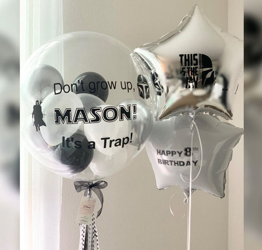 8th Birthday Star War Bubble Balloon Bouquet