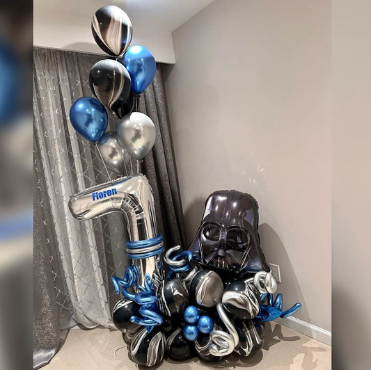 Darth Veder Helmet 7th Birthday Balloon Bouquet