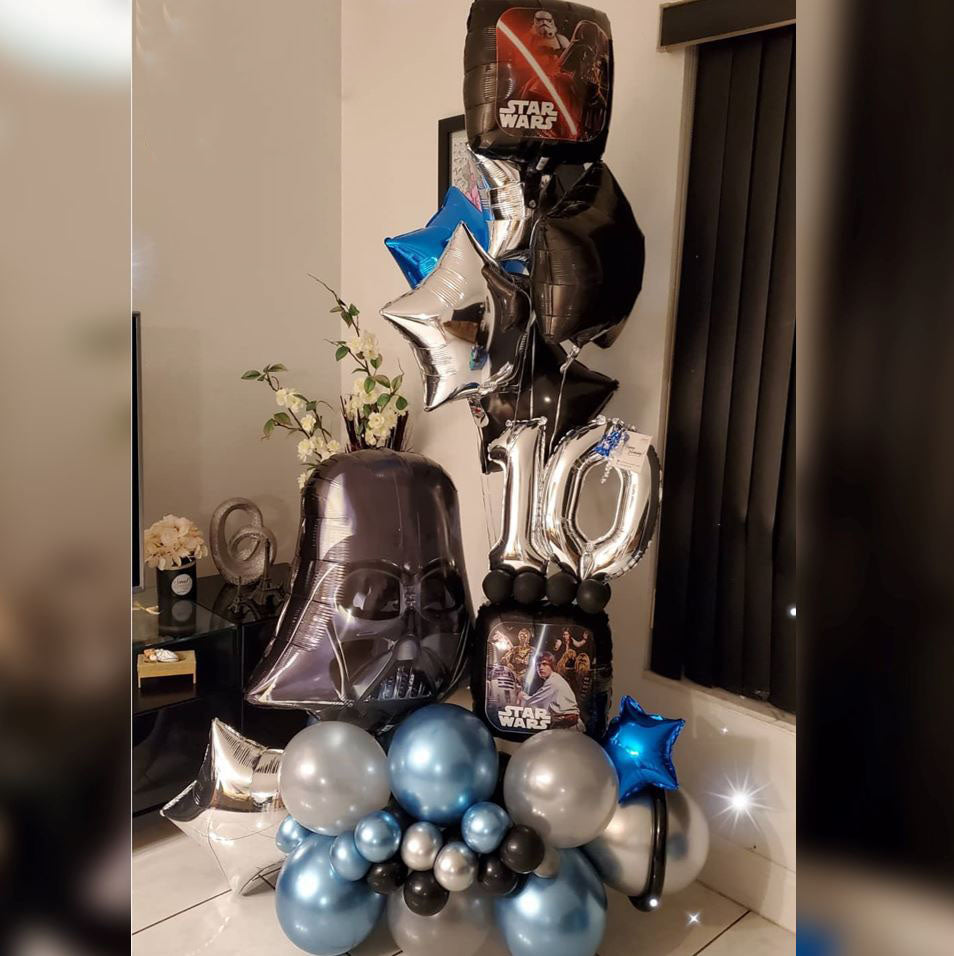 10th HBD Vader Helmet Star War Balloon Bouquet