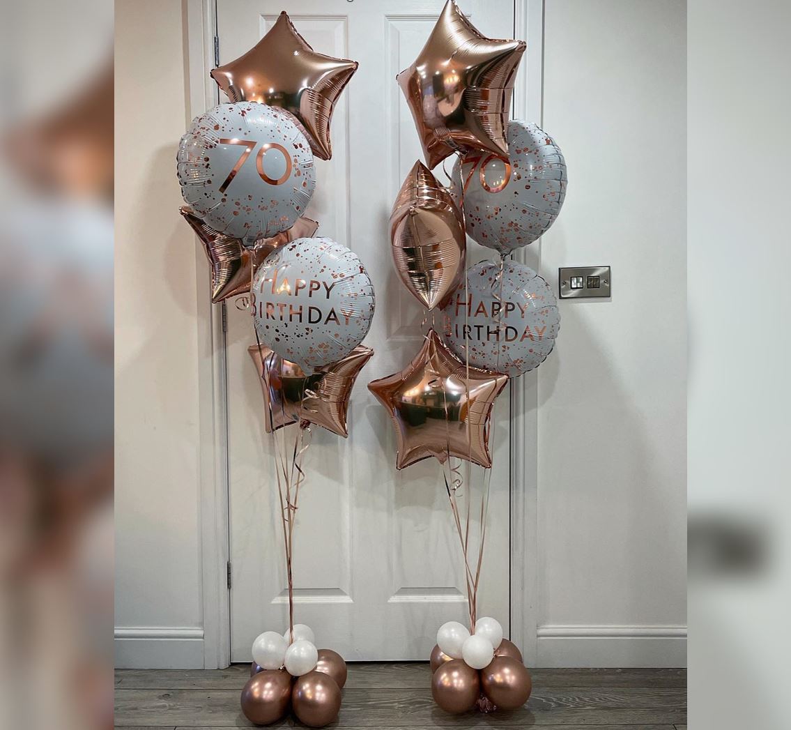 70th Birthday Sparkle And Star  Balloon Bouquet
