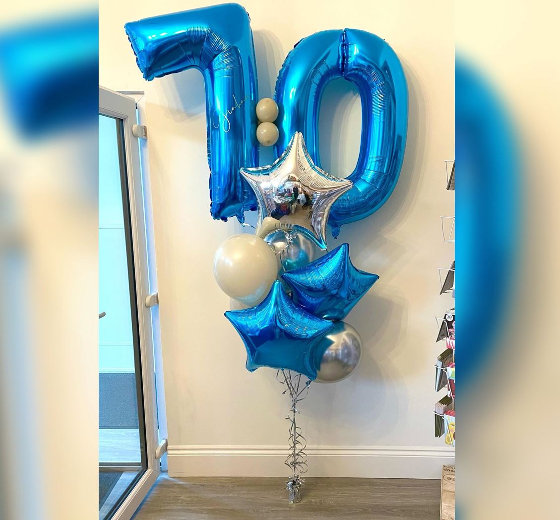 70th Birthday Star Theme Balloon Bouquet