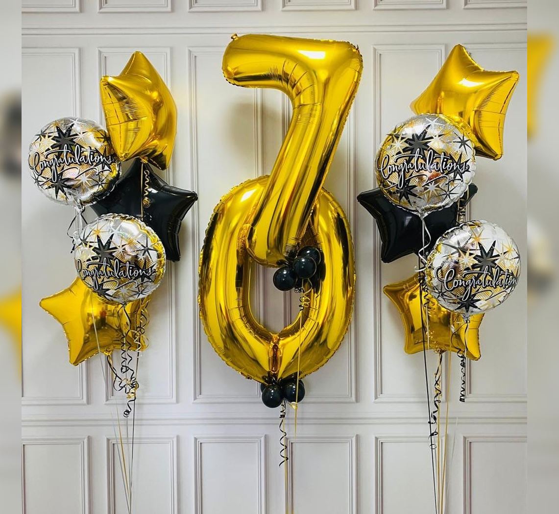 70th HBD Congratulation Balloon Bouquet