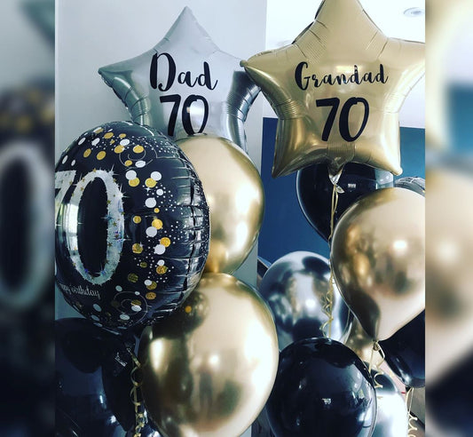 Dad's Birthday 70th Sparkle Balloon Bouquet
