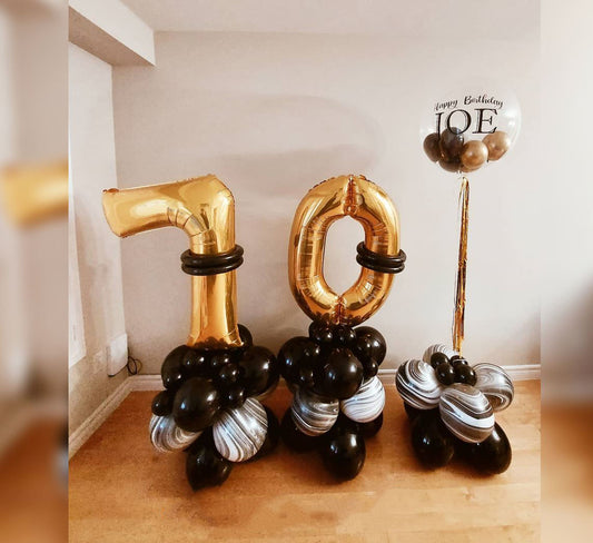 70th Birthday Bubble Superagate Balloon Bouquet