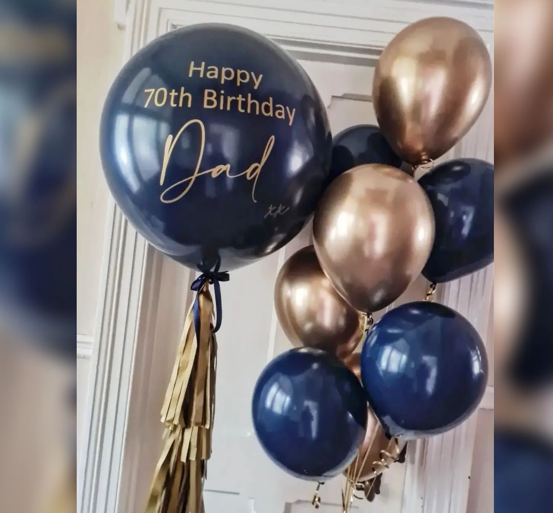 Personalised Jumbo 70th Balloon Bouquet