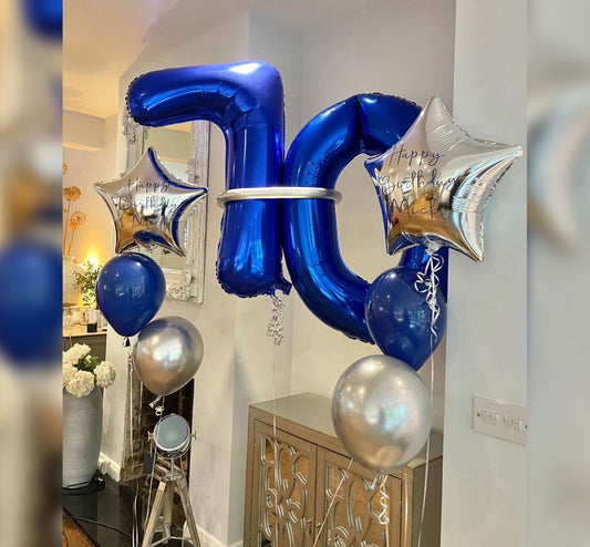 70th Birthday Personalised Star Balloon Bouquet