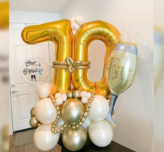 Bubbly Wine Glass 70th Birthday