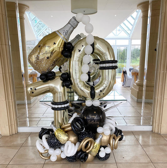 Bubble Golden Bottle 70th Birthday