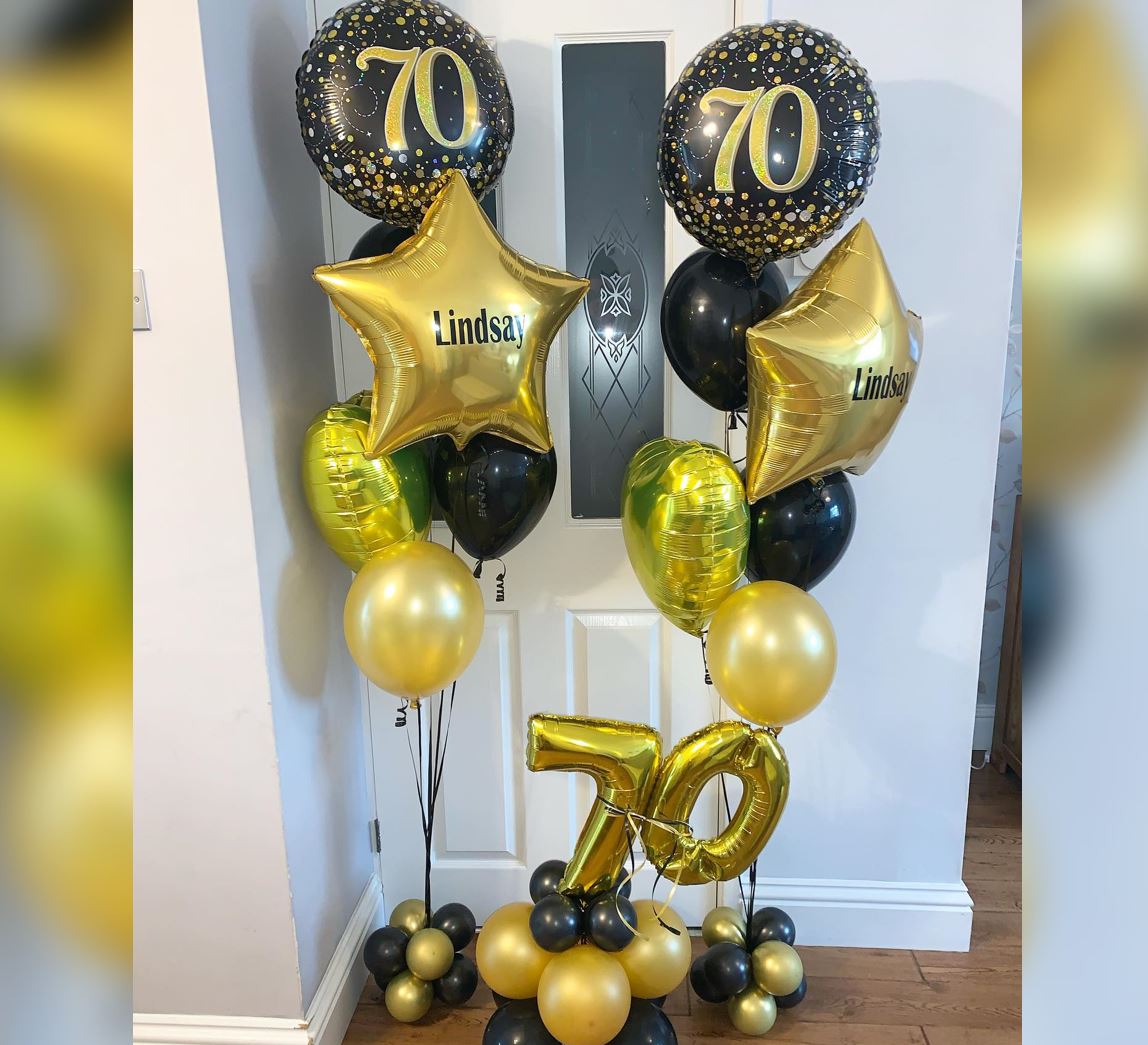 70th Sparkling Birthday Balloon Bouquet