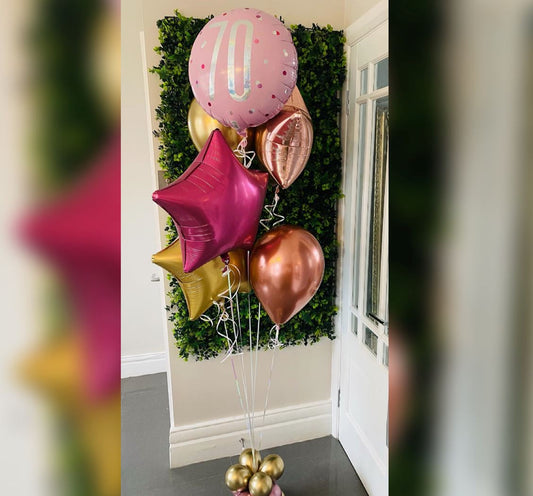 70th Birthday Star Theme Balloon Bunch