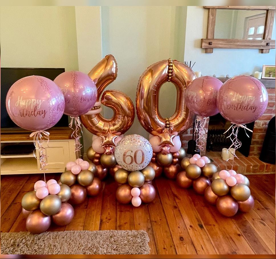 60th Birthday HBD ORBz Balloon Bouquet